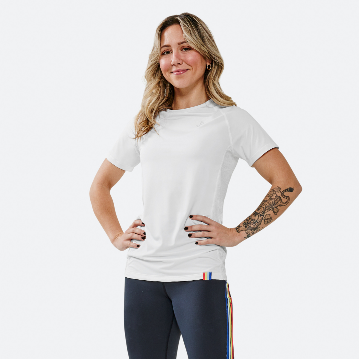 Stride Training Tee White Tempo Apparel Store