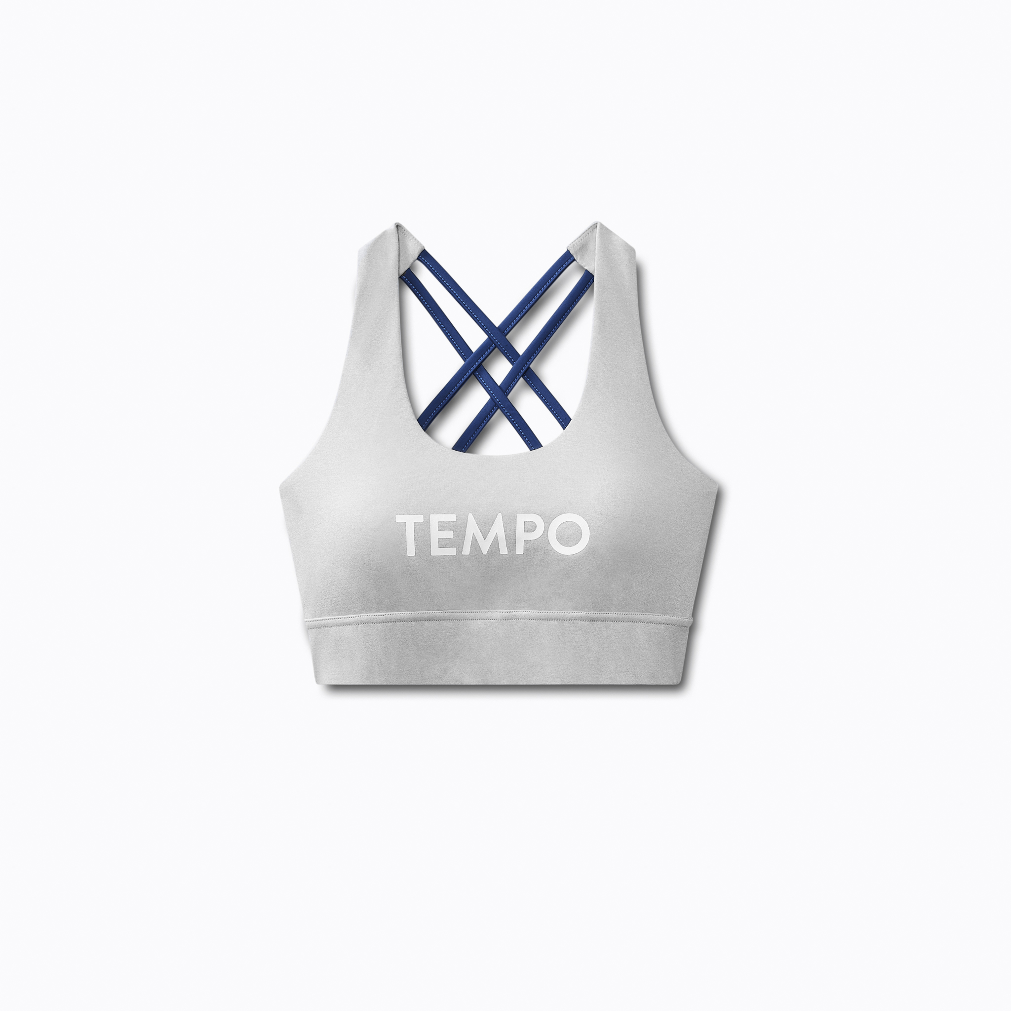 Momentum Sports Bra – Grey with Blue – Tempo Apparel Store